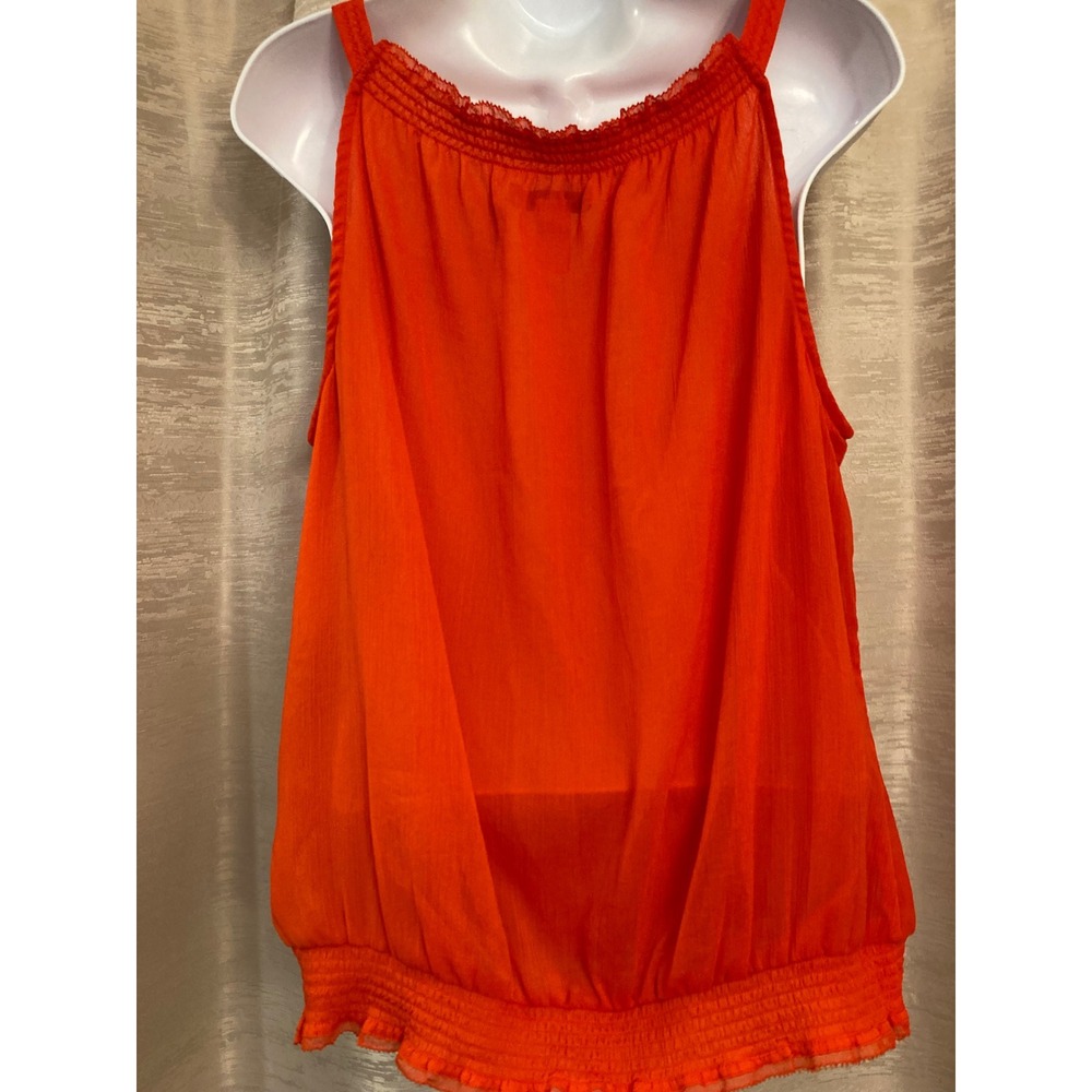 White House‎ Black Market Orange Sleeveless Top Embroidered Blouse - Picture 2 of 10